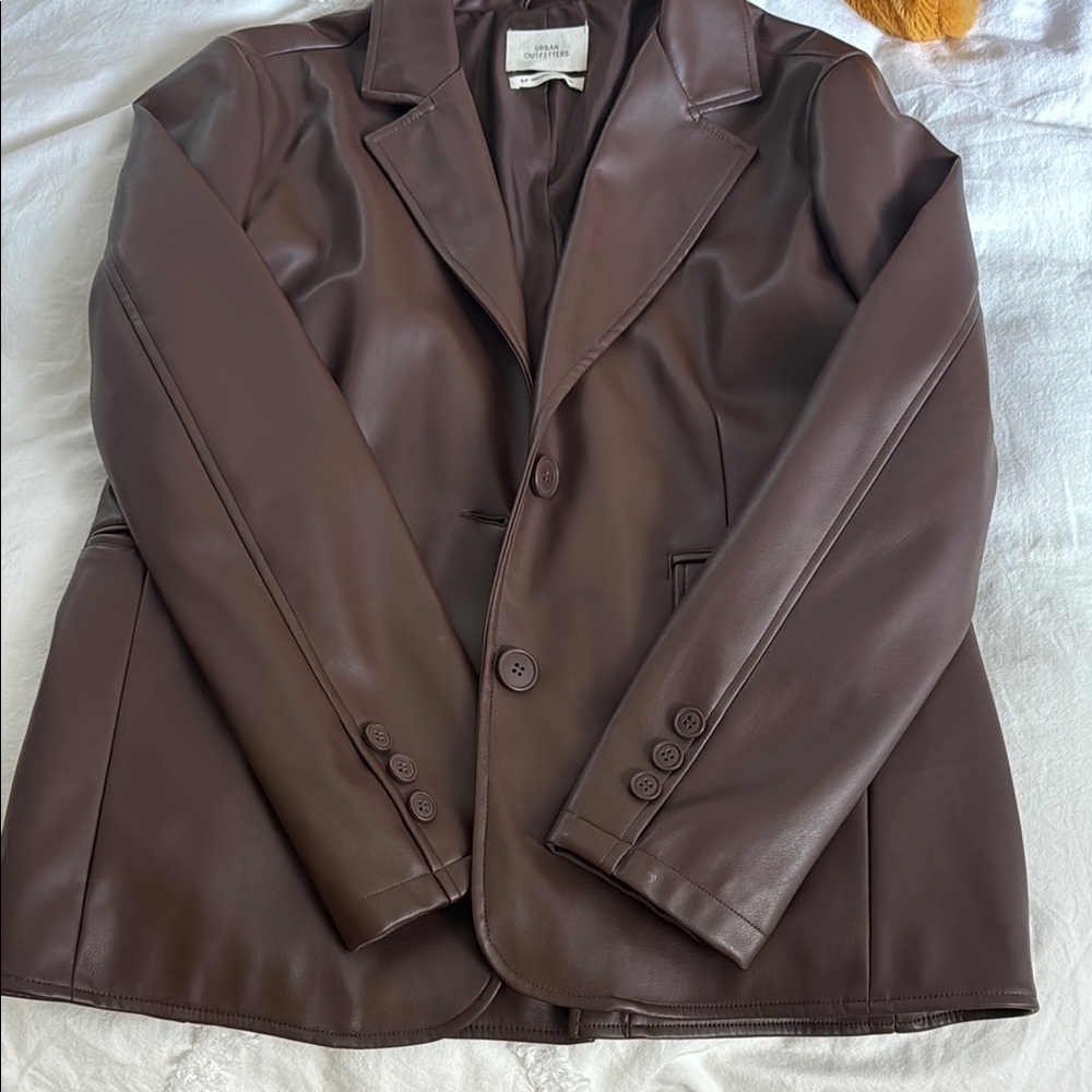 Urban Outfitters Brown Leather Blazer